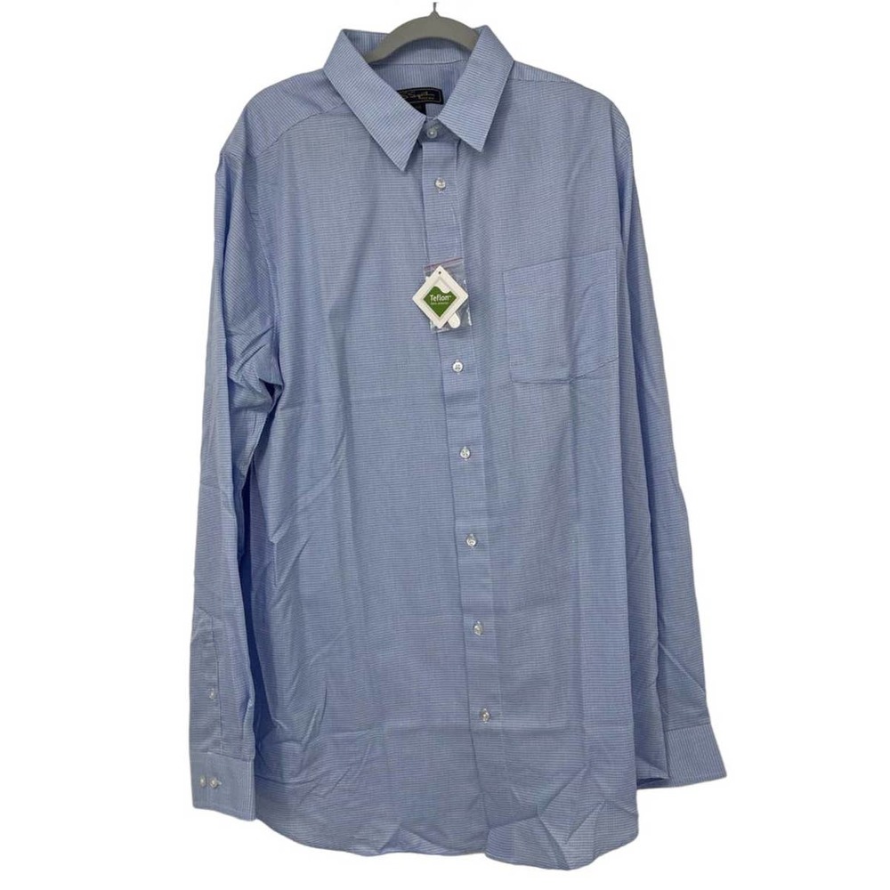 KS SIGNATURE BABY BLUE LONG SLEEVE BUTTON DOWN SIZE 17 37/8 TALL